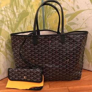 GOYARD Black Goyardine Saint-Louis PM Black/Black